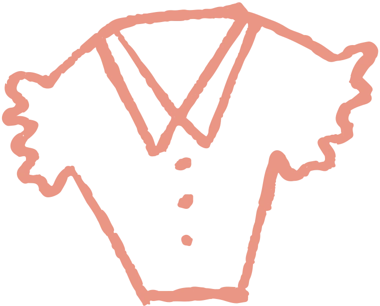 Ilustração de blusa de gola coral